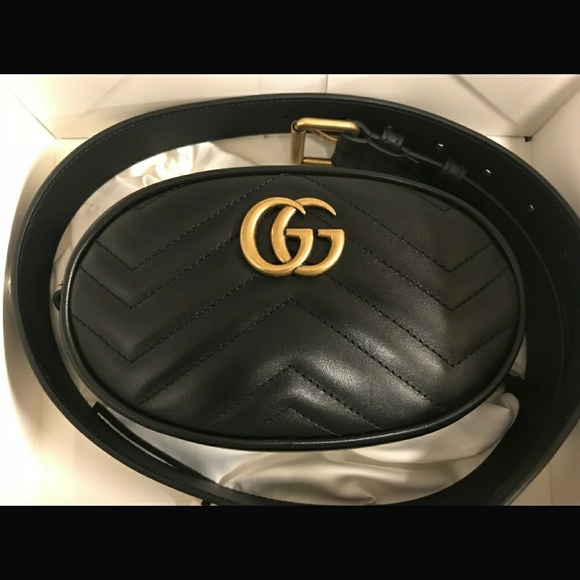 ⭐⭐SOLD⭐⭐ Gucci Marmont Belt Bag Black Leather - Picture 3 of 8